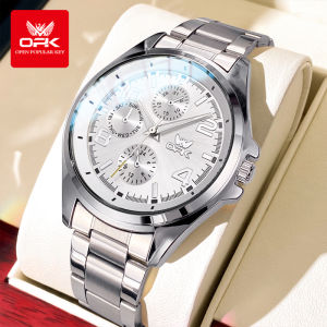 [ 100% Asli ] OPK Jam Tangan Pria Anti Air Dewasa Original Asli Bisnis Free Box Kalender Quartz Stainless Steel Jam Tangan