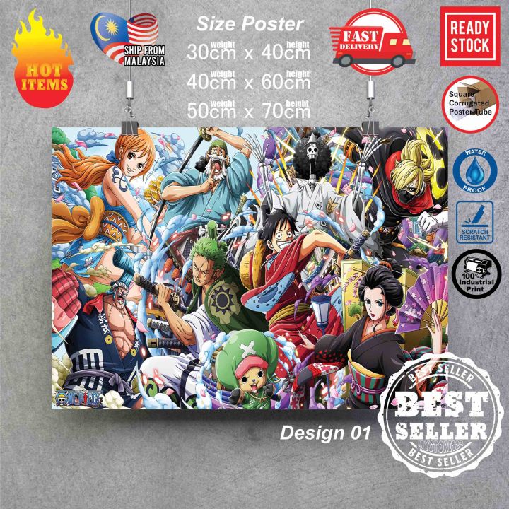 【READY STOCK】One Piece Poster Luffy Mugiwara Straw Hat Yonko Kaido Zoro