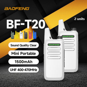 Baofeng BF-T20 Mini Two Way Radio Set Of 2 Walkie Talkie UHF 400-470MHz Handset Radio Type-C Charging Long Range