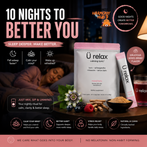 U Relax Calming Tonic Mixed Berry | Kava + Ashwagandha + L-Theanine + Lemon Balm | Natural Relaxation Drink Mix | 15 Stick Packs | Premium Daily Wellness Supplement