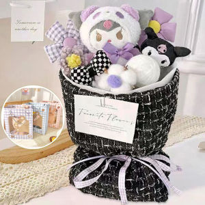 Kawaii Plush Doll Bouquet Sanrio Kuromi Cinnamoroll MyMelody Pompompurin Valentine Hadiah Kelulusan Anime Gadis Lucu Mainan Ulang Tahun