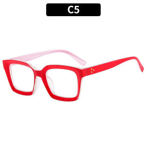 Fashionable square anti-blue light plain glasses minimalist street style eyeglass frame small frame glasses
