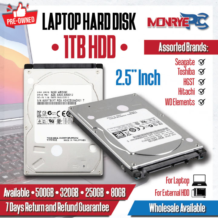 Laptop Hard Disk Inch 100% Health Assorted Brands PRELOVED