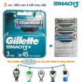 Hộp 3 lưỡi dao cạo râu Gillette Mach 3 ( đầu cạo 3 lưỡi kép). 