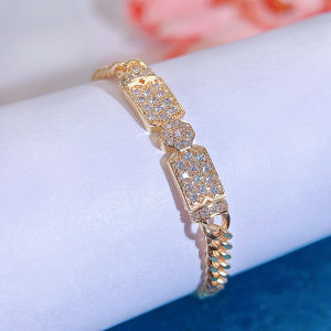 SEQUITO เครื่องประดับเงินประดับทองสวยงามสำหรับผู้หญิงปูรอบเพชรสังเคราะห์ AAAA ปาร์ตี้ตอนเย็นประกายสร้อยข้อมือ B326