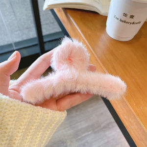 Ready Stock Korean Soft Furry Hair Claws Faux Fur Hair Clip Big Clamps Sweet Plush Hair Crabs Clip For Girls