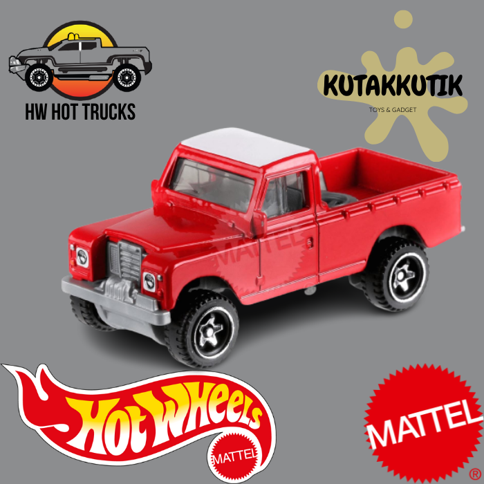 Hot Wheels Land Rover Series III Pickup Truck - Red 1:64 Scale Diecast Model Car