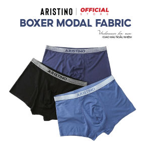 Quần boxer nam ARISTINO quần lót đùi nam dáng boxer vải cotton tre cạp cao dệt logo ôm nhẹ mền mịn co giãn kháng khuẩn khử mùi thấm hút tốt - ABX1616