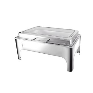 NUBE 6/9L Chafing Dish Buffet Set Stainless Steel with Transparent Hydraulic Lid Buffet Warmer Buffet Stove Hotel Restaurant Supplies