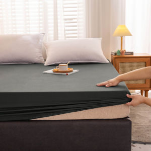 Ga Trải Giường Cotton Chất Lượng Cao Màu Trơn Ga Trải Giường Bốn Góc Có Dây Chun Bọc Nệm Thoáng Khí Cỡ Queen King