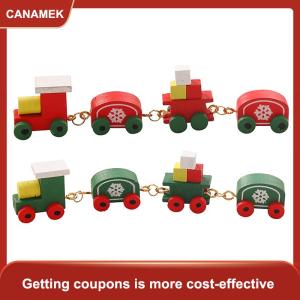 【CANAMEK】 1:12 Dollhouse Miniature Train Christmas Snowflake Small Train Model Carriages Toy Kids Pretend Play Toy Doll House Accessories