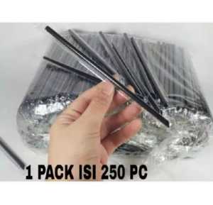 J.ONE/ Sedotan hitam Plastik runcing isi 250pcs dan sedotan steril hitam tekuk isi 500 pcs