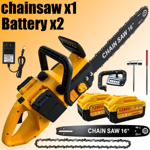 Brand new upgrade 16"brushless motor electric saw 1288vf cordless rechargeable electric chain saw heavy wood cutting machine