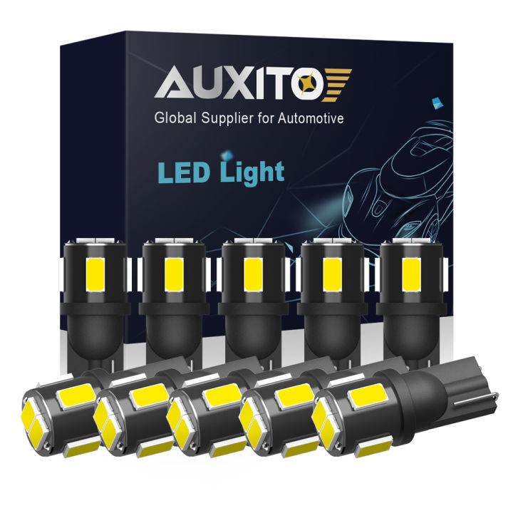 thumbnail image 2 of 10x AUXITO T10 LED Bulbs - 168 2825 194 W5W For License Plate, Dome, Interior Lights - White, 1-Year Warranty 2 of 3