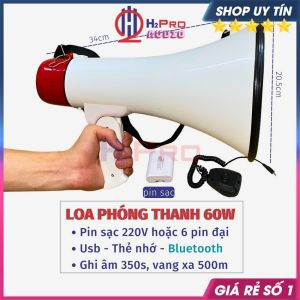 Loa Cầm Tay Công Suất Lớn có Ghi Âm Phát Xa 800m - Loa Phóng Thanh Mini Cầm Tay Phù Hợp Sự Kiện Bán Hàng - H2Pro