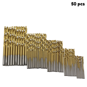 Set Mata Bor Mini 50Pcs 1-3 Drill Ukir Besi Kayu Tembok Beton Plastik Alumunium Komplit Multifungsi
