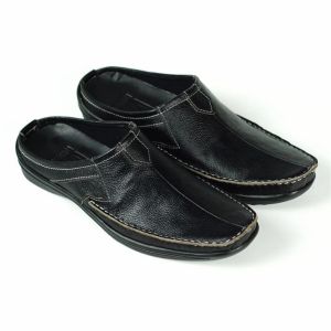 Sandal Slop Pria Bustong Kulit Rajut Moccasin Handmade MVR03