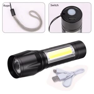 SENTER MINI XPE Led Zoom Cob Swat Police Light Recharge 3 Mode [LMR-AA]