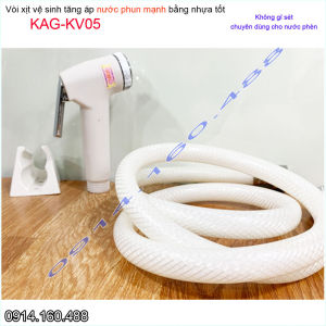 [HCM]Vòi xịt vệ sinh KAG-KV05 vòi rửa nhà tắm nhựa trắng nước mạnh sạch sử dụng tốt