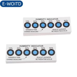 E-WOITD Thẻ chỉ thị độ ẩm để kiểm tra độ ẩm trong thùng chứa kín 10%-60% thẻ giấy kiểm tra thẻ độ ẩm sáu điểm màu xanh