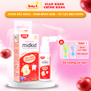 Xịt chống sâu răng cho bé chính hãng 20ml Baby-S Xịt chống sâu răng Midkid hương táo đỏ an toàn cho bé – SI021