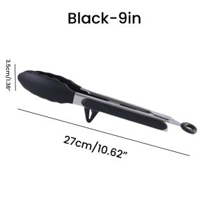 Silicon 9" 12" Food Tong Clip Multi Purpose Kitchen Grilling BBQ Baking Tools Accesories