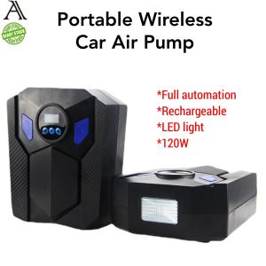 Tire Air Pump Car Portable Wireless Rechargeable With LED Light/Pam Udara Kereta Boleh Dicas Semula Tanpa Wayar Mudah Alih Dengan Lampu LED