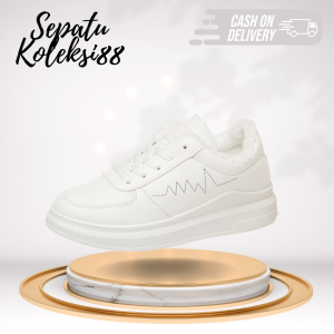 Sepatu Putih Sneakers Wanita Casual Fashion Sport Shoes Putih Gold Sepatukoleksi 222