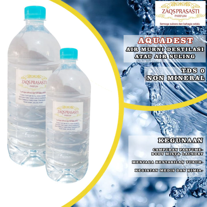 Aquadest Aquades Akuades Air Suling Distilled Water 1 - 5 Liter
