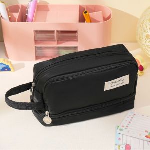 TSEVD Three-layer Large Capacity Pencil Cases Large Capacity Pencil Bag Multifunction Pencil Case Pens Holder Portable Macaron Pencil Case Student