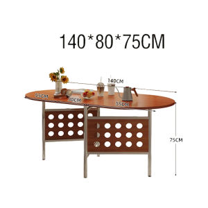 โต๊ะรับประทานอาหารไม้ทรงวงรีพับได้ โต๊ะพับได้สำหรับใช้ในบ้าน โต๊ะทานอาหาร โต๊ะพับได้สำหรับขายของกลางแจ้ง โต๊ะแคมป์ปิ้ง โต๊ะไม้ ขาโต๊ะโลหะ มัลติฟังก์ชัน ปรับขยายได้ สำหรับห้องครัว เหมาะสำหรับอพาร์ตเมนต์ขนาดเล็ก