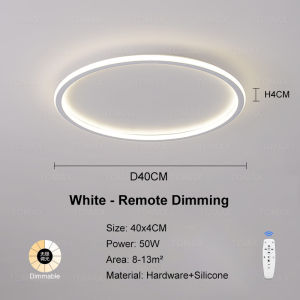 [Remote Dimming] TOMAX 50CM Round Ultra-thin Led Light For Room 62-Watt Ceiling Light Modern Design Study Lamp Office Bedroom Living Room Light