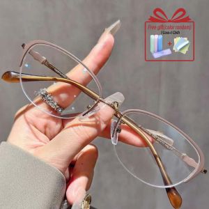 Fashion Temperament Semi-frame Graded Glasses for Nearsighted Oval Small Frame Glasses Myopia 0to-300