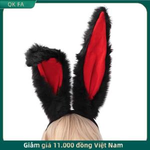 QK FA ✨ Nữ Cô Gái Dễ Thương Lolita Cosplay Headband Fluffy Sang Trọng Ngọt Ngào Dài Thỏ Bunny Tai Bandana Tóc Hoop Phim Hoạt Hình Phim Hoạt Hình Headpiece