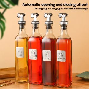 500ml Glass Oil Bottle with Label Glass Condiments Bottle Fashion Rack Oil Sauce Dispenser