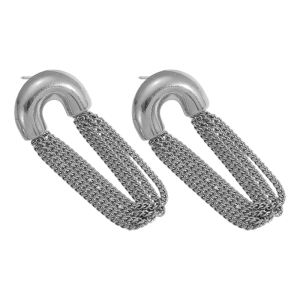 Trendy Layer Fringe Dangle Earrings Portable Designs Stainless Steel for Casual Formal Outfits