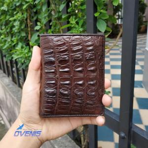 [FREE SHIP] Ví Cá Sấu Dáng Đứng 2 Mặt Sang Trọng. Da Cá Sấu Thật 100%
