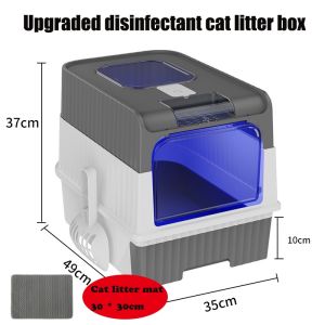 Mountain Village Rice Girl Cat Litter Box Covered Litter Box with UV Light Enclosed Cat Litter Boxes with Lid Litter Scoop Anti-Splashin Kitty Litter Box with Drawer