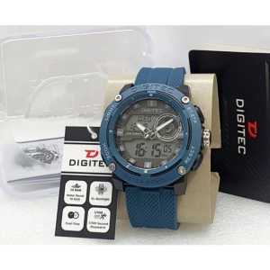 Jam tangan Pria Digitec 2170T tali karet dualtime original