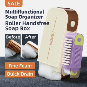 Multifunctional Soap Box Hand-Free Rubbing Foaming Household Laundry Storage Soap Dishes带刷子起泡肥皂盒