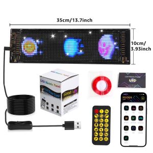 1/2 PCS Smart RGB Led Matrix Panel with Remote Control DIY ProgrammableMonster Eye For TricycleLed Eyes for Truck WindshieldBluetooth App Control Scrolling Light