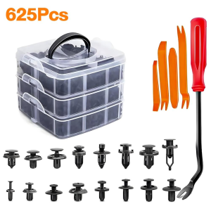 หมุดพลาสติกรถยนต์ 625PCS หมุดกิ๊บล็อค หมุดกิ๊บล็อคกันชน หมุดพลาสติก กิ๊บล็อครถยนต์หมุดยึดพลาสติก