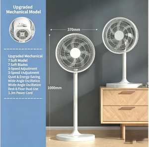 2 in 1 Stand Floor Desk Fan Inverter Motor with Remote Control 7 Blade Silent Strong Wind Heavy Duty Air Circulator Cooling Fan for Home Office Living Room Bedroom | Ships Today