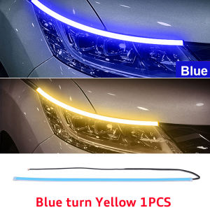 LED DRL Car Daytime Running Light Flexible Waterproof Strip Auto Headlights White Turn Signal Yellow Brake Flow Lights 12V