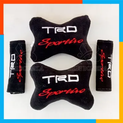 Bantal Mobil Set TRD - Set Bantal Mobil TRD Sportivo - Bantal Mobil Sandar Kepala - Paket Bantal Mobil set Murah dan lucu