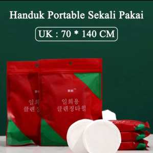 HANDUK LARGE TERKOMPRESI / HANDUK PORTABLE TRAVELING SEKALI PAKAI