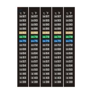 MAOMEI 5Pcs C/F Đổi màu Nhiệt kế bể cá kỹ thuật số Thang đo kép 4-36 0-50 Nhiệt kế dán Chất lượng cao Dải vải Nhãn dán số bể cá Trang chủ