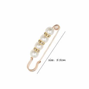 1PCS Waistband Pin Accessories Good Quality Pearls Crystal Gold Brooch Waist Tightening Clamp Anti Exposed Safety Pins