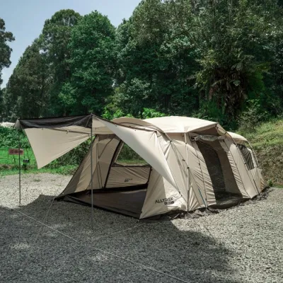 ALLTREK Tenda Camping AZTECA Tunnel 5P Triple Layer Waterproof Tent - Ivory White