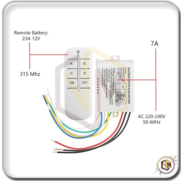 1%202%203%204%20Way%20Wireless%20Receiver%20Lamp%20Light%20RF%20Remote%20Control%20Switch%20ON%20OFF%20Suis%20Lampu%20ALAT%20KAWALAN%20JAUH%20-%20Image%204